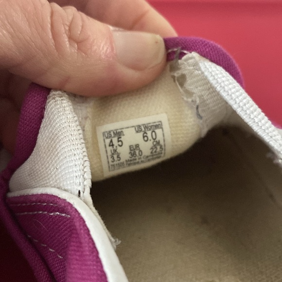 Dark purple, pink checkered, vans, preowned cute - Picture 7 of 12